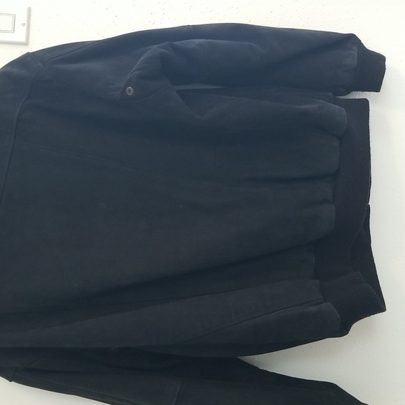 TIMBERLAND Vintage Weatherproof Suede Leather Bomber Black Large - Picture 9 of 12